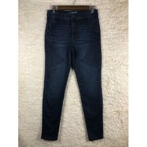 No Boundaries Womens Slim Skinny Jeans Blue High Rise Pockets Whiskered‎ Denim 9